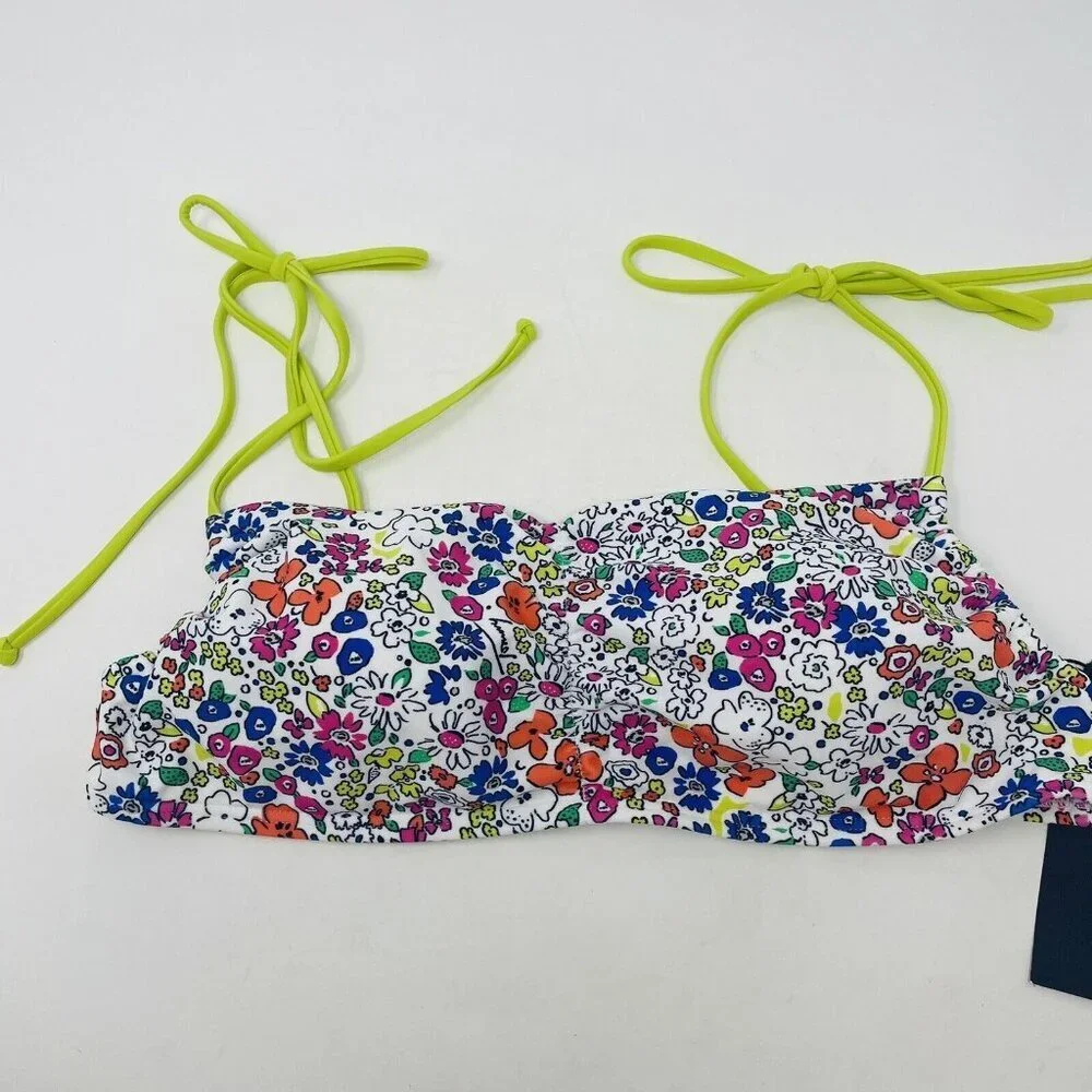 Tommy Hilfiger Womens Large Tie-Strap Floral Print Bralette‎ Bikini Top $78 1953
